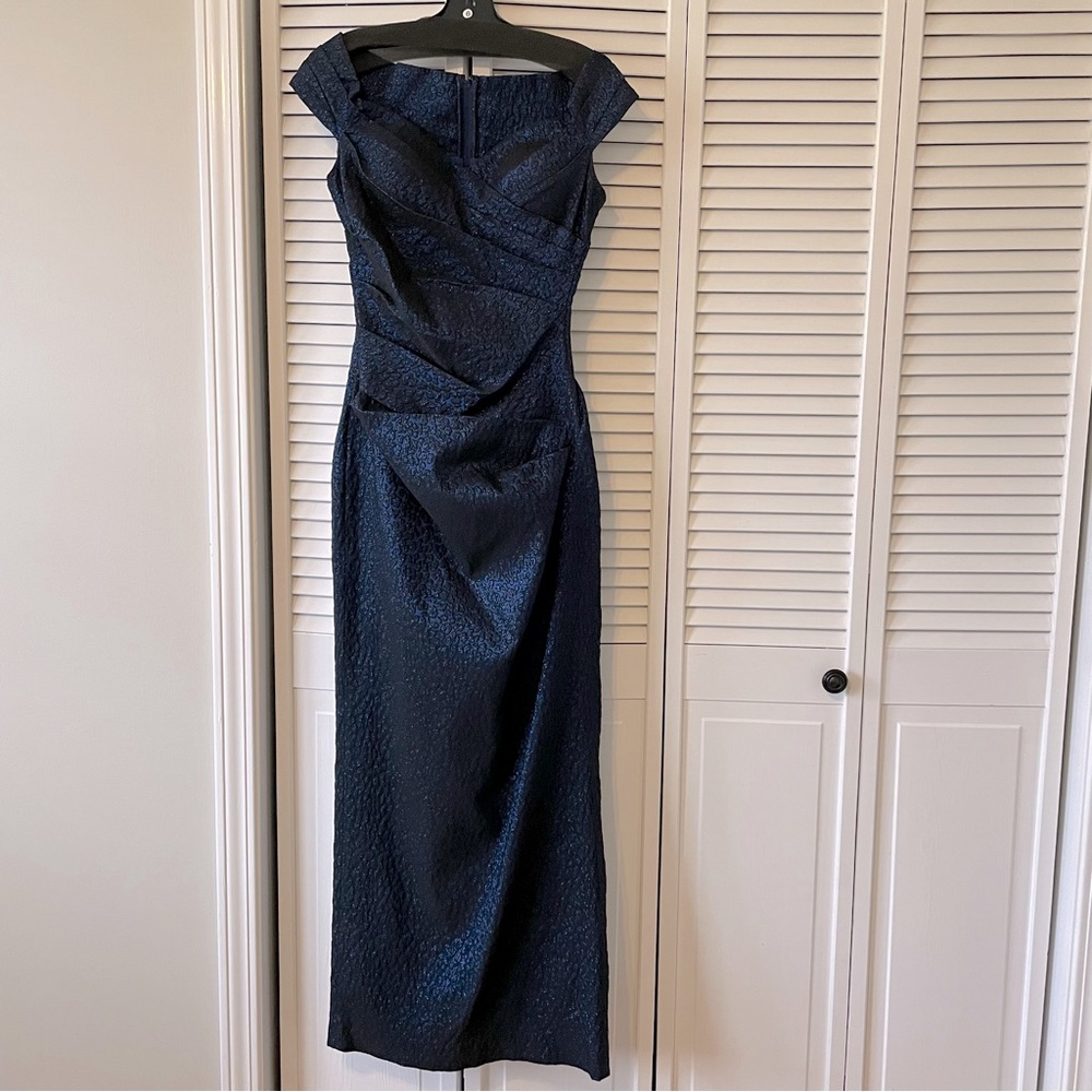Rickie Freeman for Teri Jon Navy Blue Gown